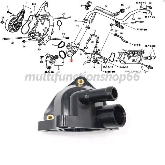 Thermostat Housing Case for Honda CR-V for Civic 1.7L 2.0L for Acura RSX 19320-PNA-003 Q