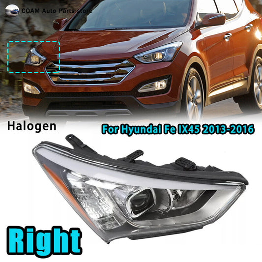 The right-side automatic halogen front bumper headlights are suitable for the for Hyundai Fe IX45 2013-2016. Q