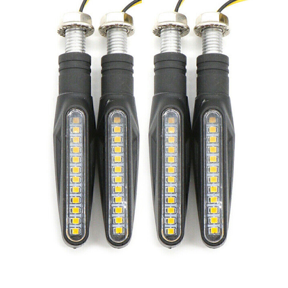 4x Motorcycle Bike LED Amber Turn Signal Blinker Light Indicators Lamp Universal Q