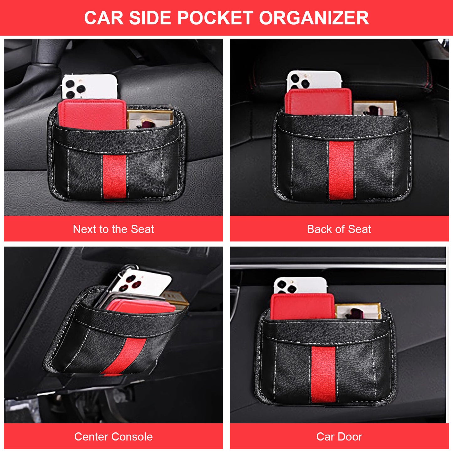 2 x car storage compartment mobile phone holder car for seat bag storage organizer car car