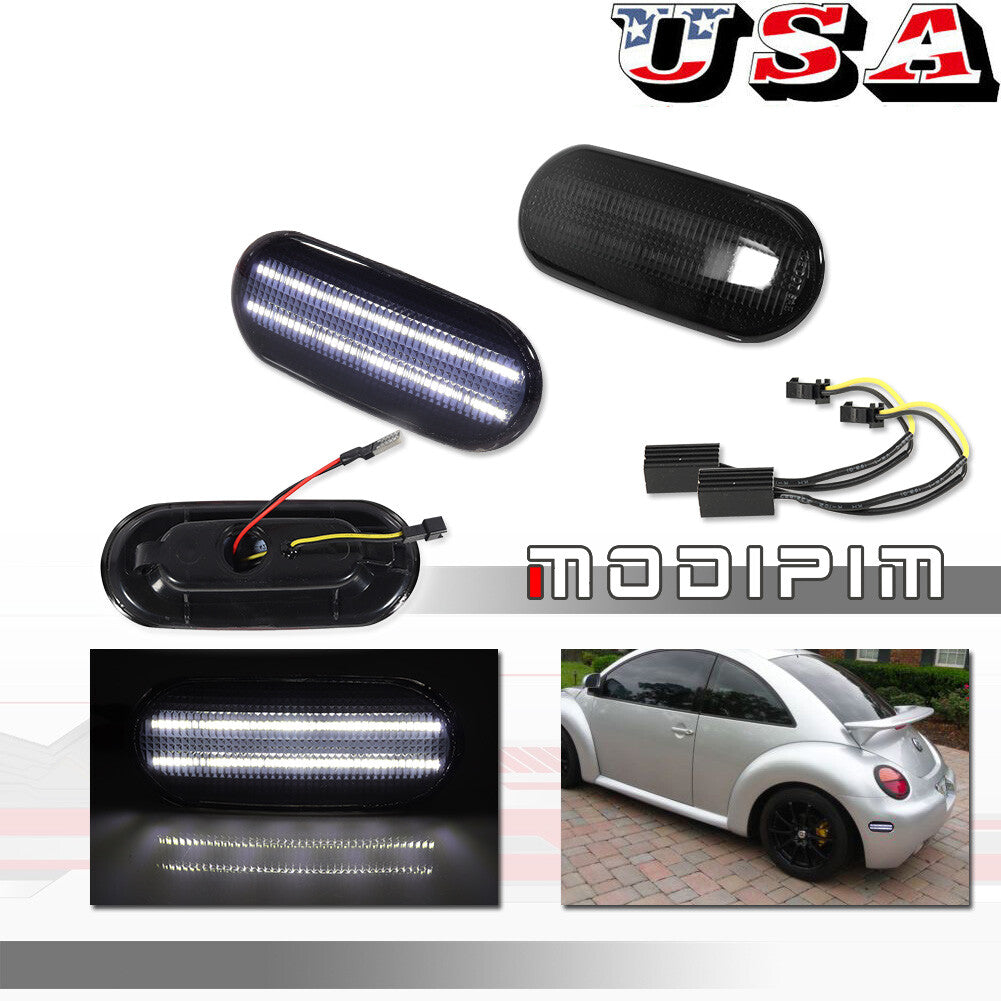 Smoked white LED rear fender side marker light suitable for Beetle from 1998 to 2005- v