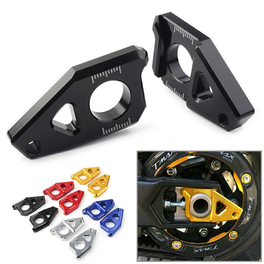Motorcycle Axle Spindle Chain Adjuster Blocks Fit for Yamaha YZF R1 FZ8 FZ1 TMAX 530