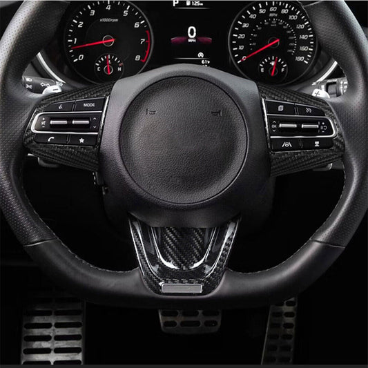 3pcs Real Carbon Fiber Steering Wheel Cover Fit for Kia Stinger 2019-22 2023 B n