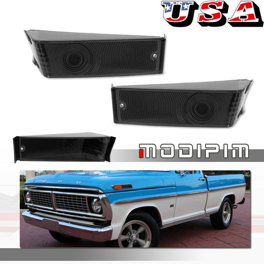 Smoked black turn signal lens suitable for 70-72 F100 F250 F350 pickup trucks- v
