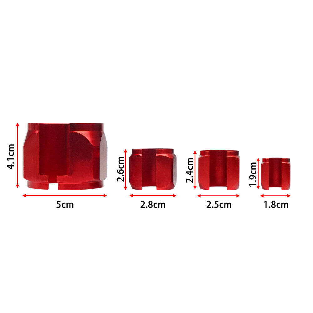 Red Universal Radiator Hose Sleeve Aluminum Braided Hose Cover Kit