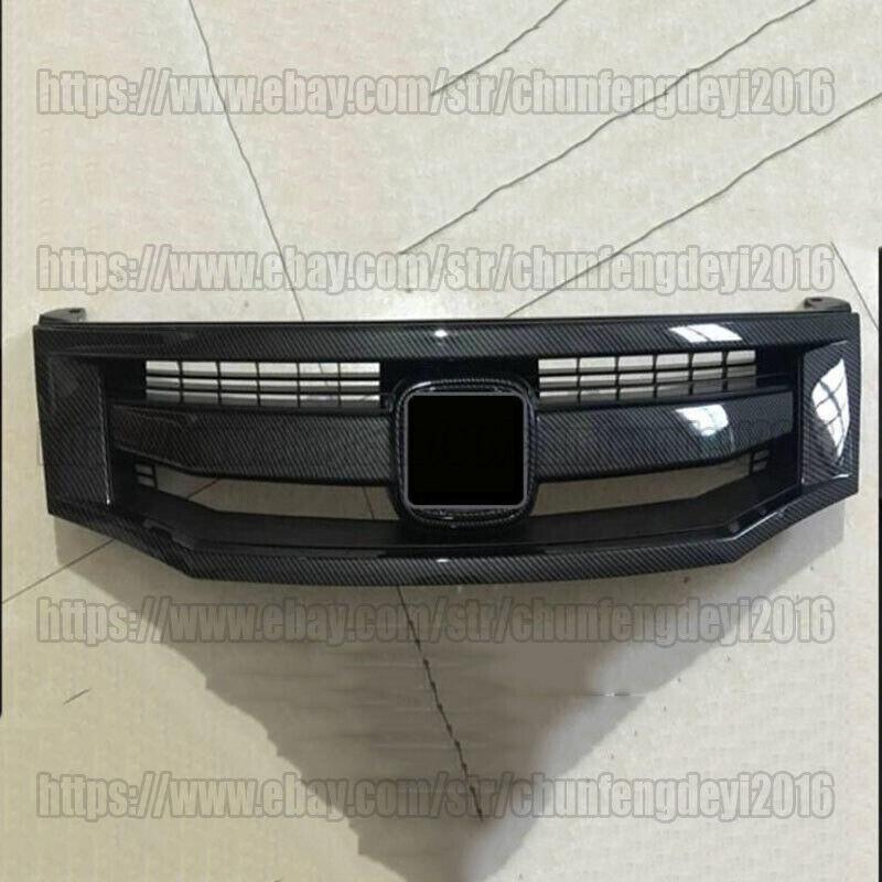 For 2008 2009 2010 8th Gen for Honda Accord 4dr Sedan carbon fiber Front Grille Trim