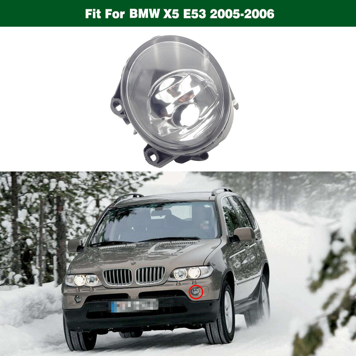 Clear Lens Front Bumper Driving Fog Light Lamp Left Fit for BMW E53 X5 2005-2006