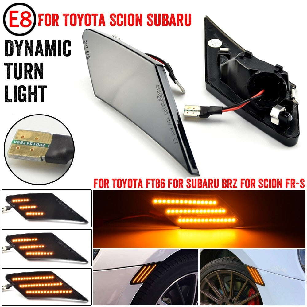 Dynamic Side Marker Turn Light for Toyota FT86 for Scion -S for Subaru BRZ 2013-2019