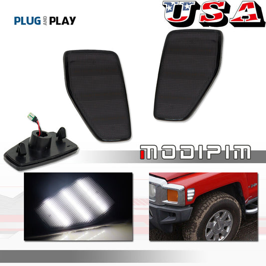 +R smoked white LED side marker light mudguard light suitable for the 2006-00 for Hummer H3 H3T- v