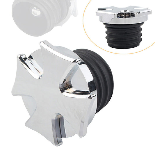 Chrome Cross Gas Cap Fuel Tank Thread for Harley Dyna Sportster XL Road King Q