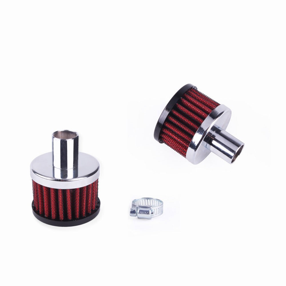 Filter Crankcase Breather Clamp On Round Chrome 3/4 in inlet 2Pcs Q