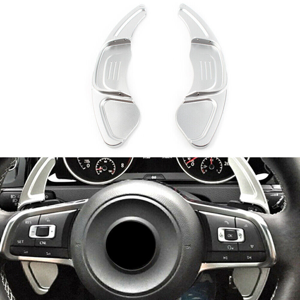 Silver Steering Wheel Paddle Shifters Extension Fit for VW 2015-2019 2016 for Golf 7 GTI