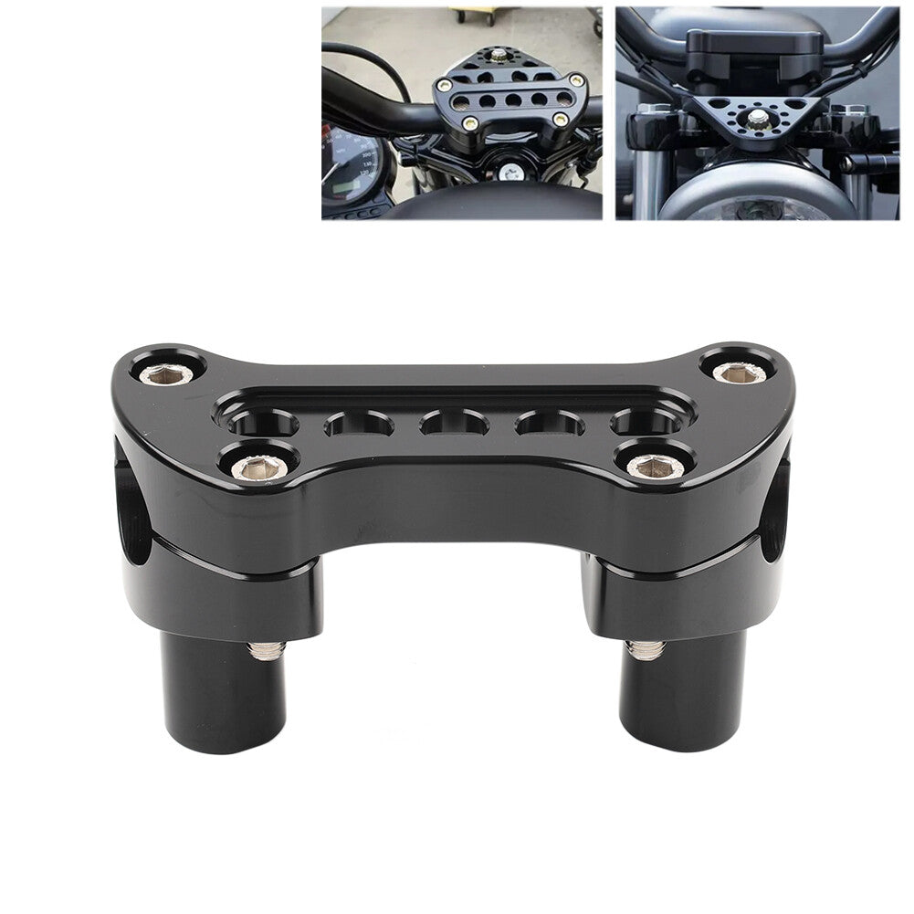 2 Straight Handlebar Riser Top Clamp for Harley Dyna Touring Road Glide Black