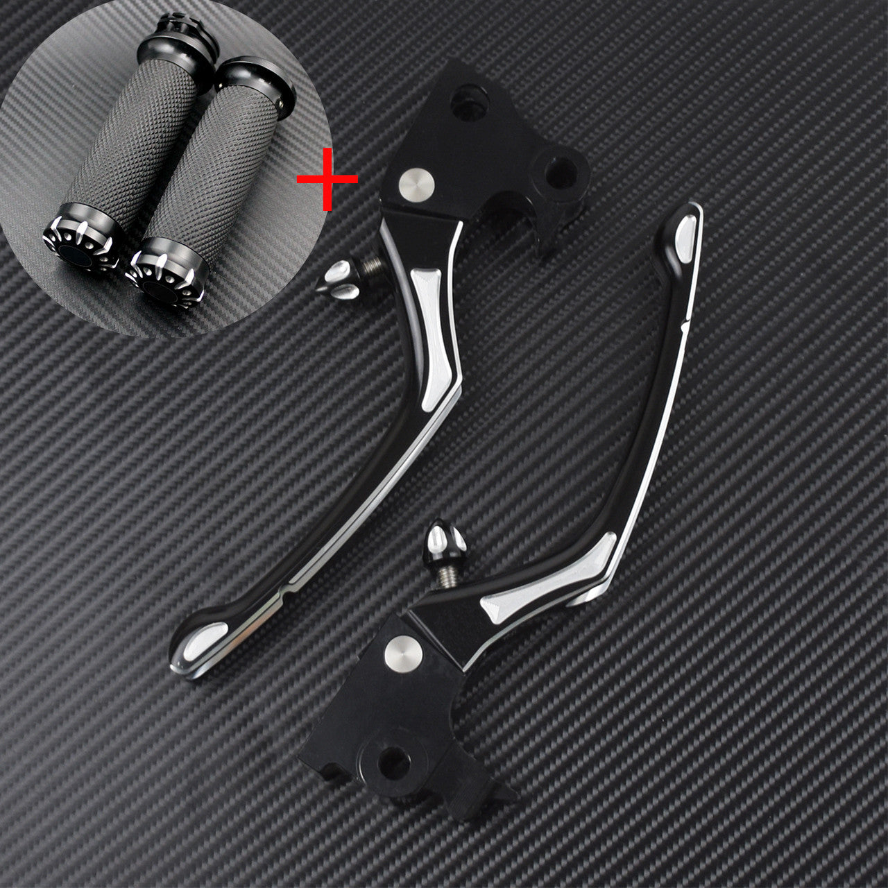 1'' Handlebar Grips + Brake Clutch Lever Set Fit For Sportster XL 2014-2021 Q