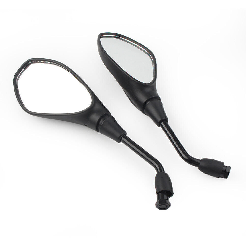 2x Universal Black Motorcycle Motorbike Rearview Rear View Side Mirror 10mm Q