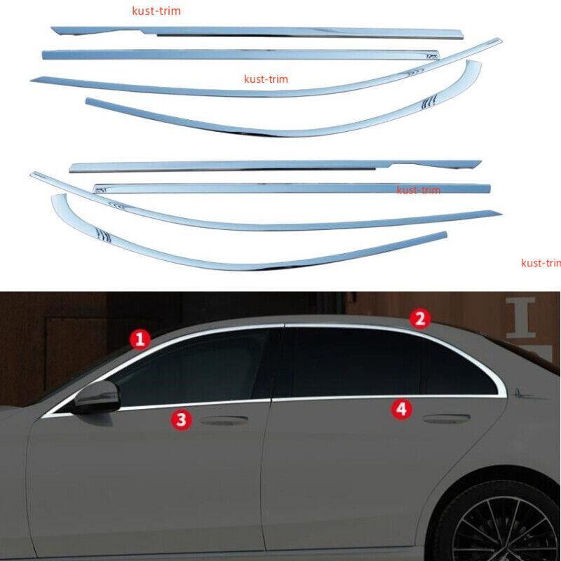 Stainless steel window trim cover for 2016-2023 for Mercedes-Benz E-Class.