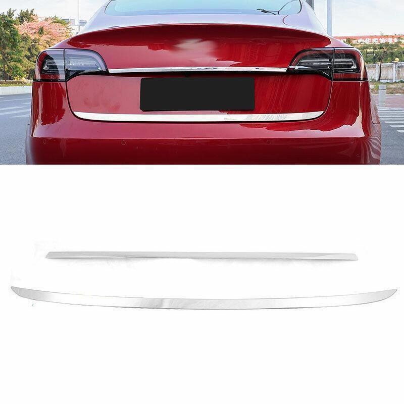 Chrome Steel Rear Door Trunk Lid Tailgate Strip Trim For Model 3 2017-2023 n