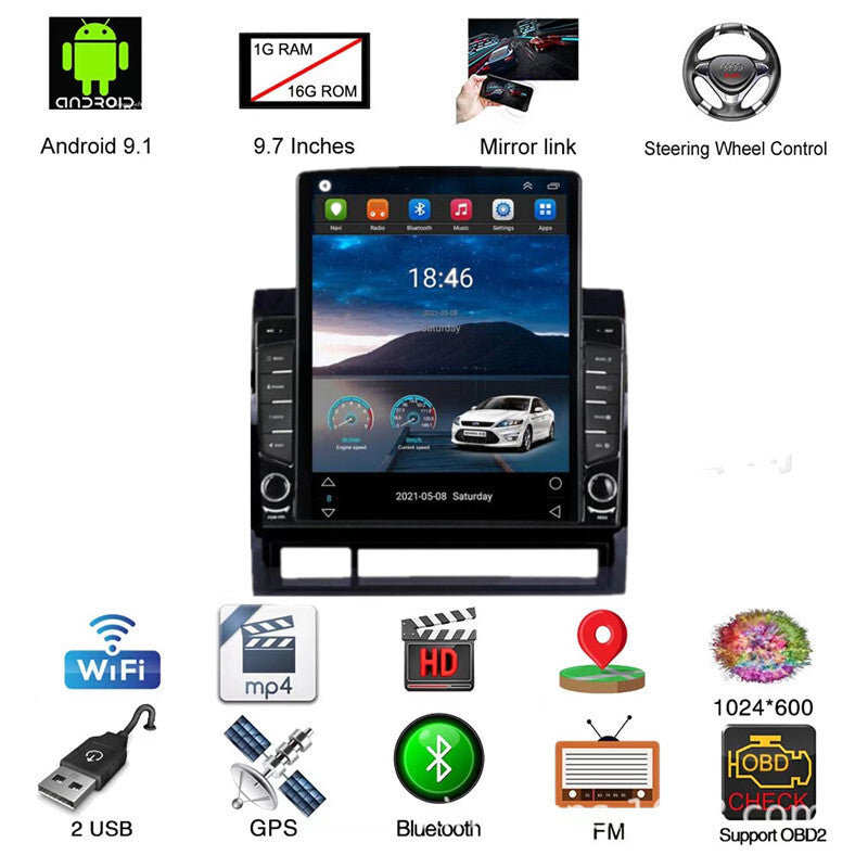 9.7 Vertical Screen Android GPS Navi Stereo Multimedia for TACOMA Hilux 05-13