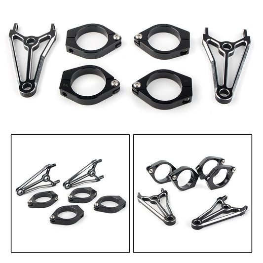 Motorcycle Headlight Mount Bracket Fork Head Lamp Holder For Cafe Racer 41mm blk Q
