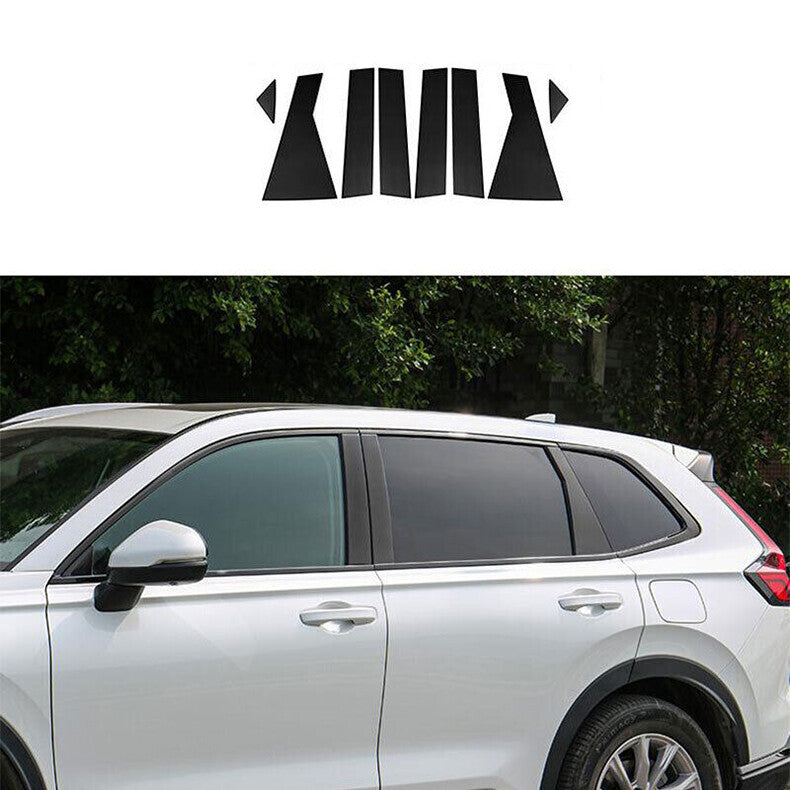 for Honda CR-V 2023-2024 Black steel Pillar Posts Set Door Trim Piano Cover Kit