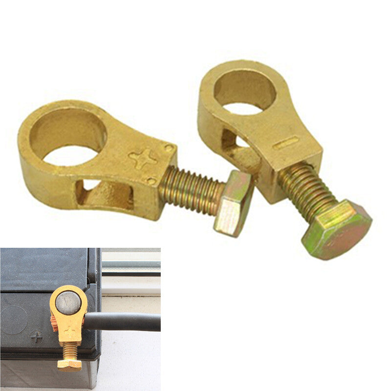 2¡Á Pure Brass Heavy Duty Auto Battery Top Post Cable Terminals Wire Connectors v