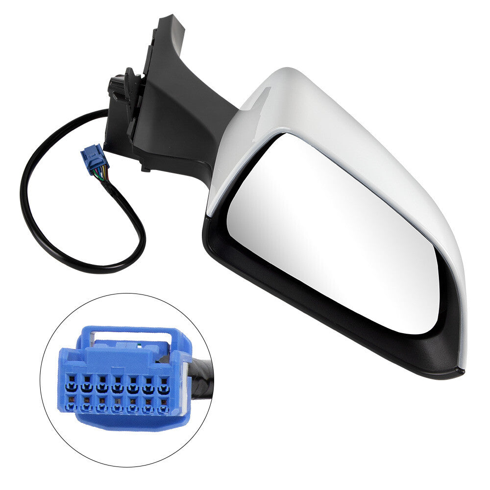 Left driver's side mirror compatible with 2017-2023 Model 3 heated power folding white. n