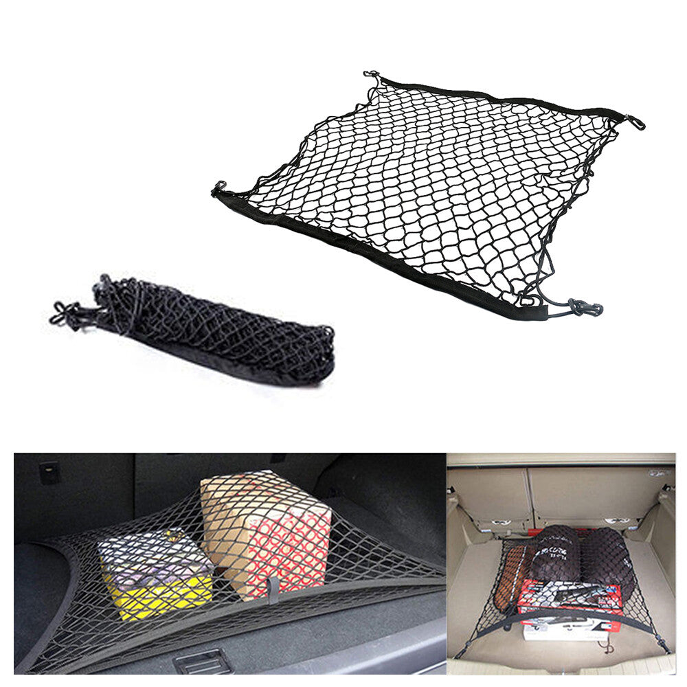 70x70cm New Net Mesh Storage Organizer Bag Pocket Cage Universal Car Trunk Cargo Q