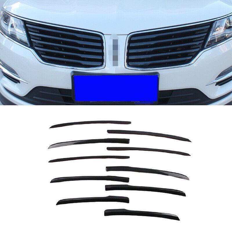 Carbon Fiber Front Grille Grill Strips Cover Trim for Lincoln Car MKC 15-2019
