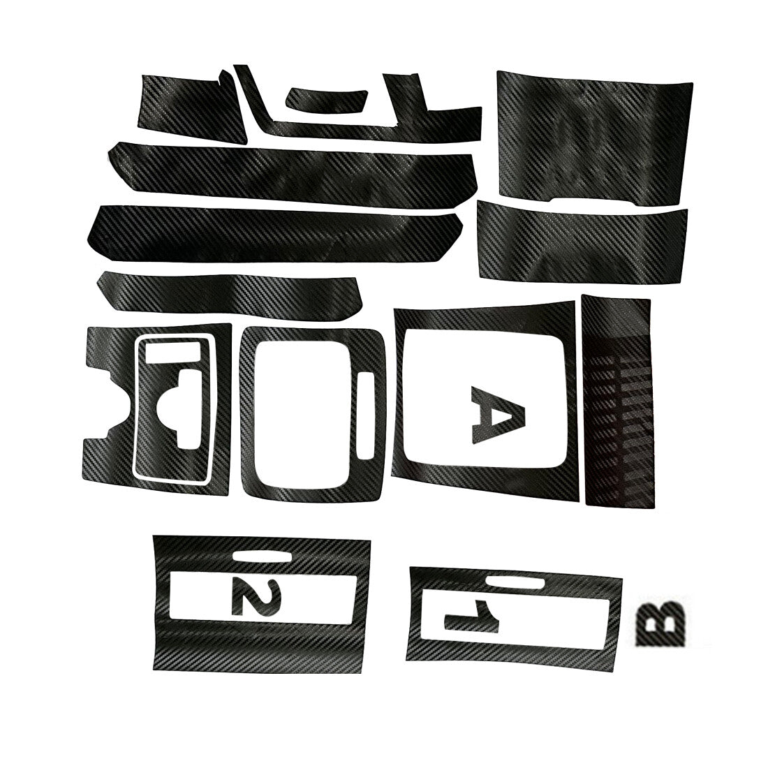 Black 3D Interior Cover Trim Sticker Kit Fit for E Class W212 v