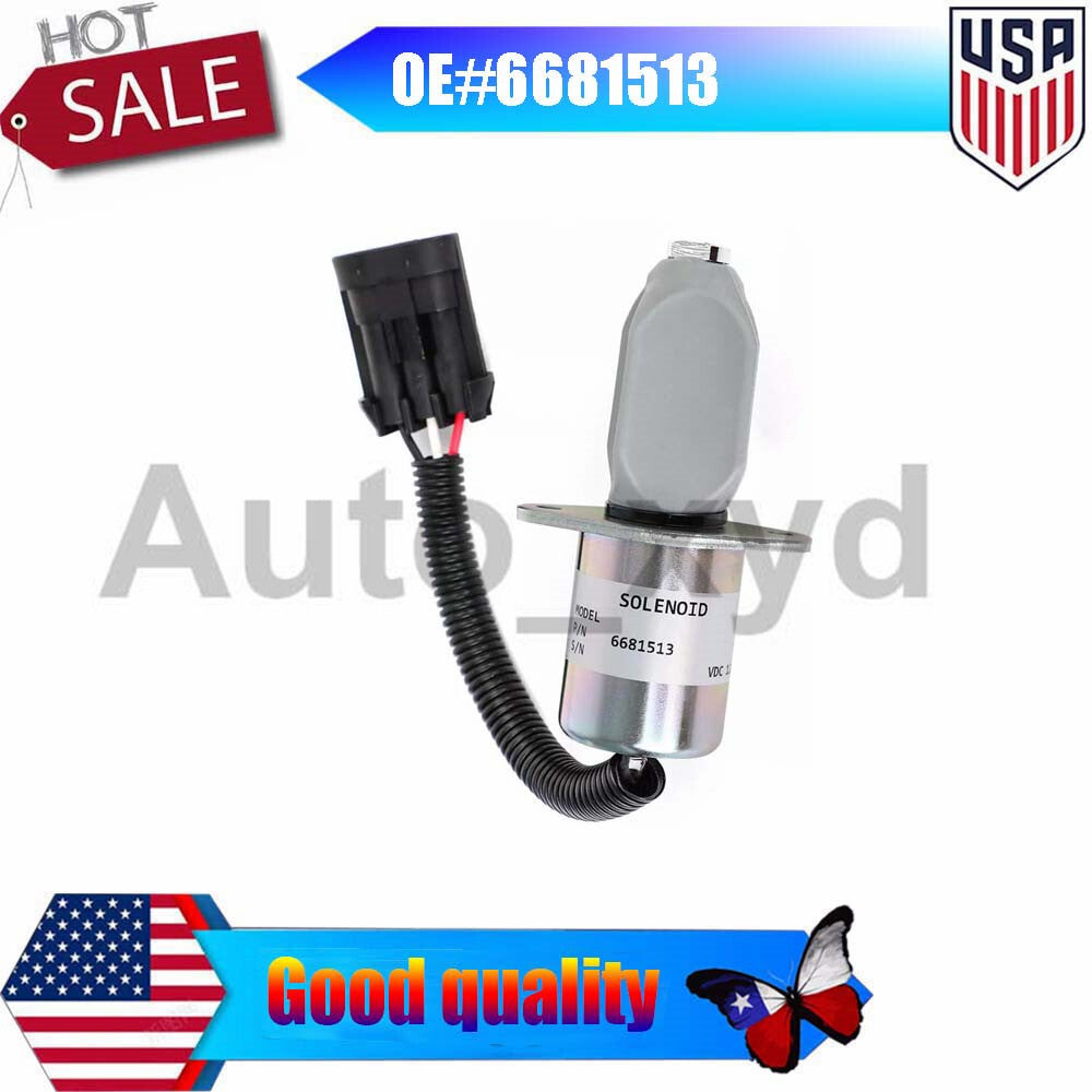 Fuel Shut Off Solenoid 6681513 For Bobcat T190 S185 S175 S160 S150 7753 773 763