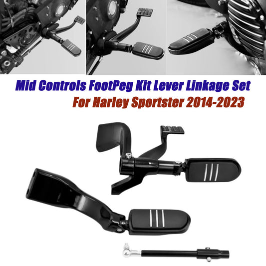 for Harley Sportster XL883 1200 2014 - 2023 Black Center Control Kit Foot Pegs - n