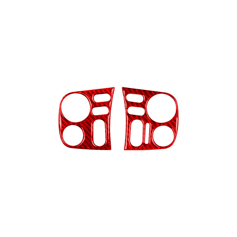 2Pcs Red Carbon Fiber Climate Radio Control Cover Trim for Honda S2000 2004-2009