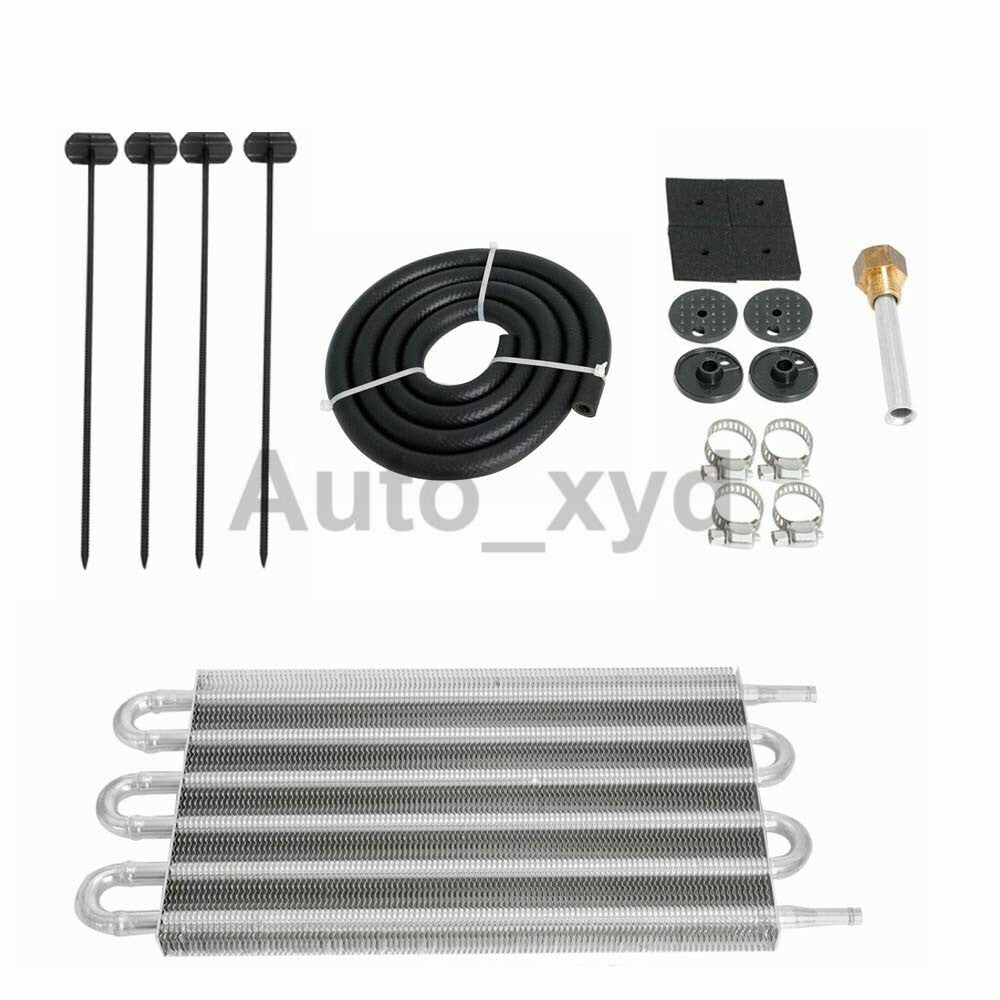 1 set 6 Row Radiator Remote Universal Alu Transmission Oil Cooler+Mounting Kit Q