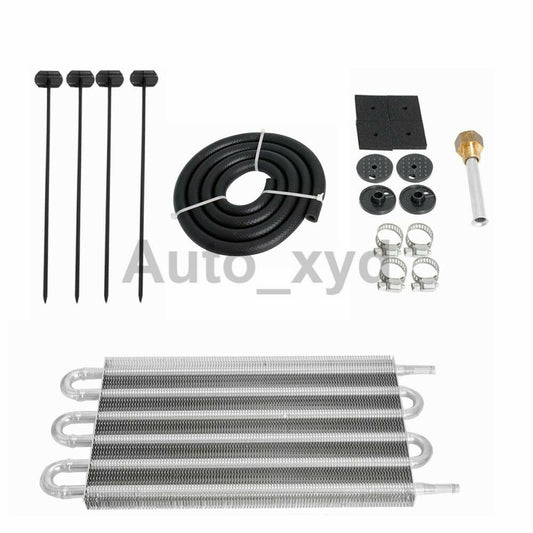 1 set 6 Row Radiator Remote Universal Alu Transmission Oil Cooler+Mounting Kit Q
