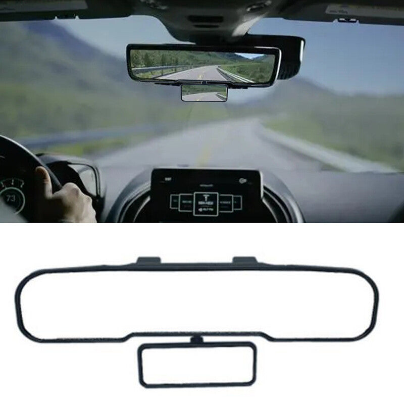 2-in-1 Car Interior Rearview Mirror Clip Wide Angle Panoramic Flat Panel Suitable for Trucks n