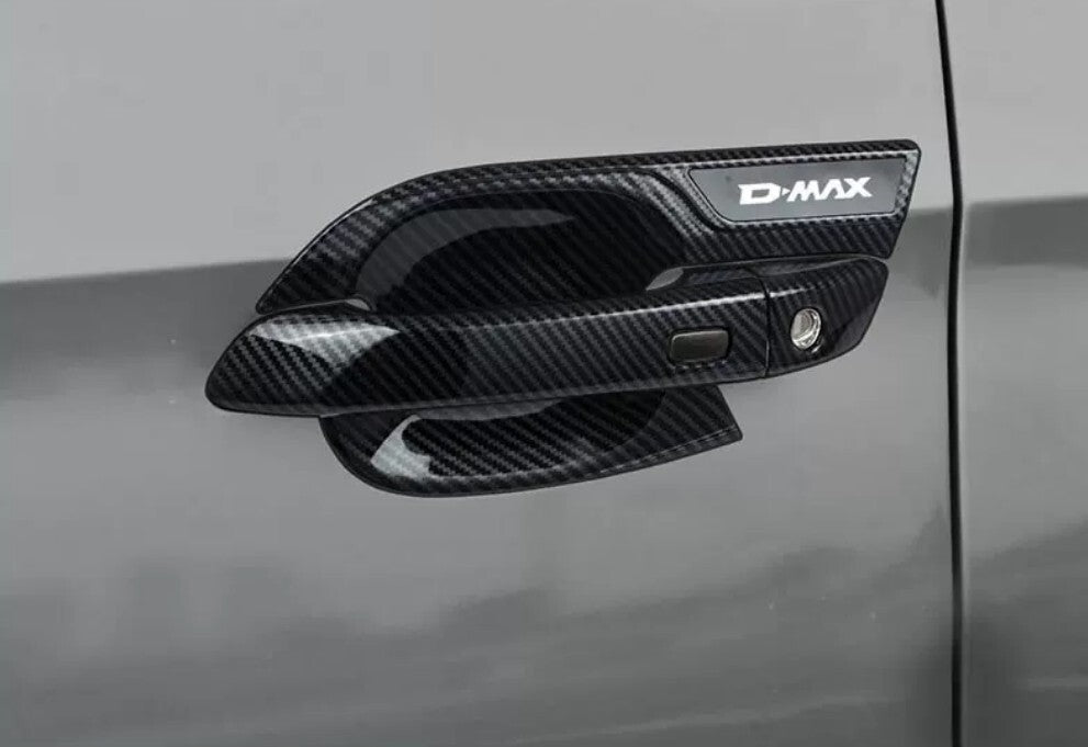For 2024 for Isuzu D-MAX Car Accessories Carbon Fiber Door Handle Bowl Cover 4PCS