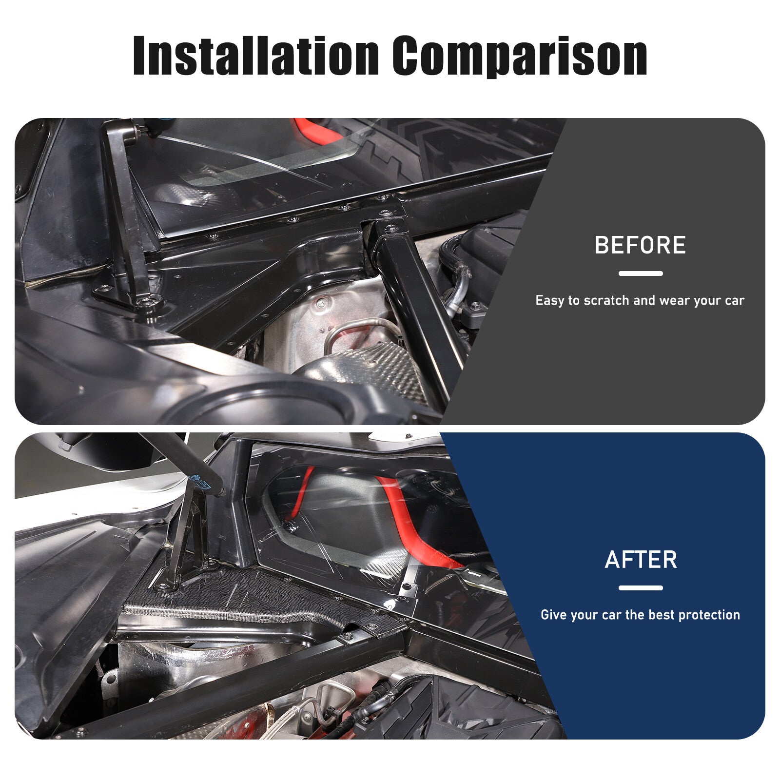 Honeycomb carbon engine bracket trim exterior corner vent cover for Corvette C8- n