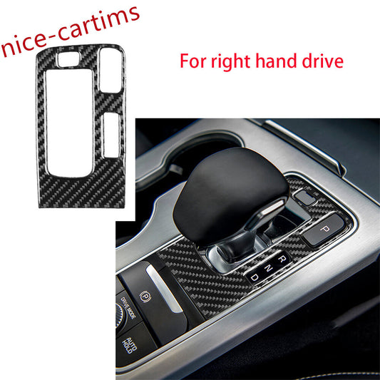 for Kia Stinger 2019+ RHD Center Console Gear Shift Box Panel Cover Carbon Fiber