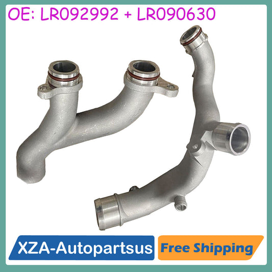 2Pcs Coolant Pipe Aluminum for Jaguar for Land Rover Supercharged Engine V6 5.0 V8 Q