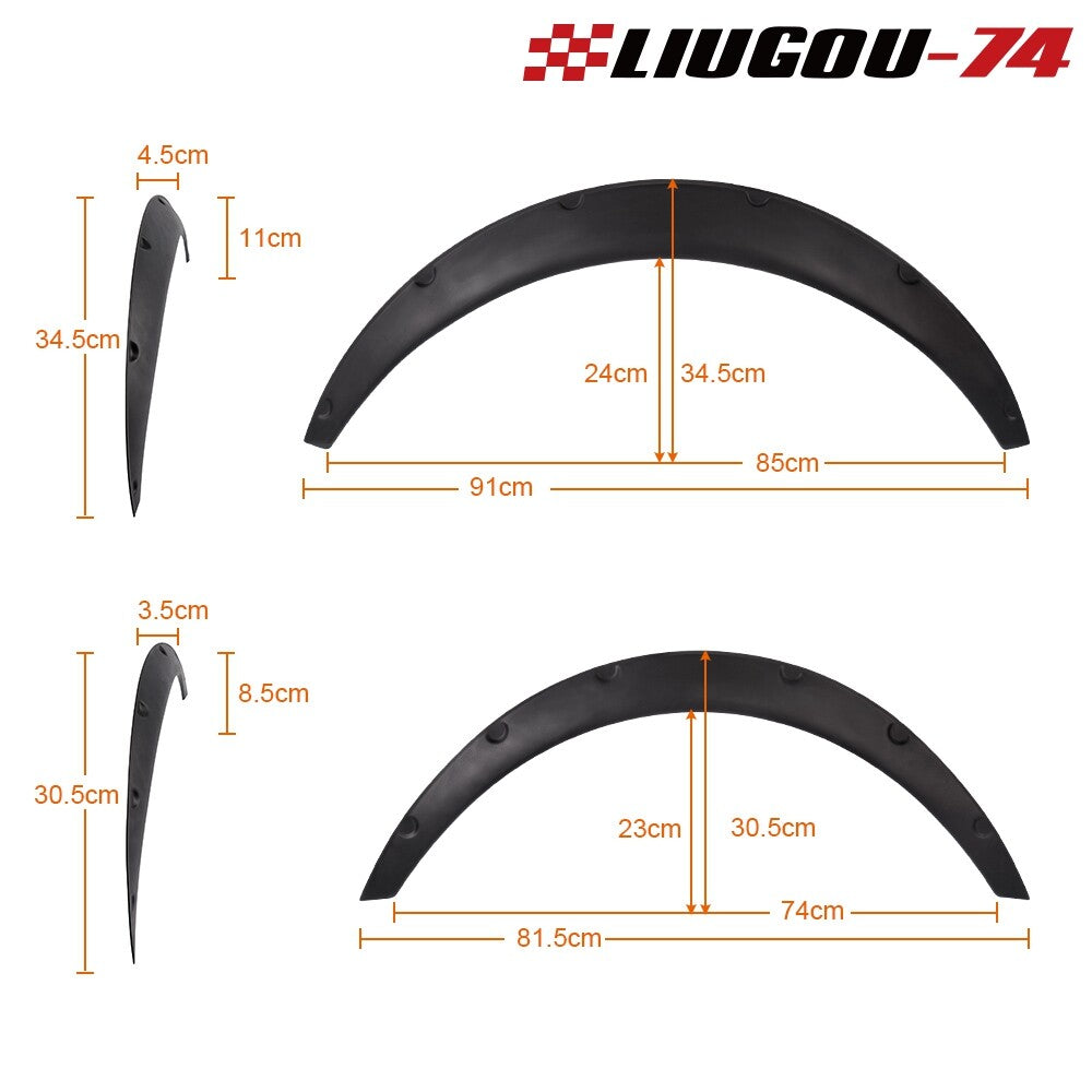 4-Pack General Motors Tires, Mudguards, Flare, Widebody Wheels, Arches, Flexible Q