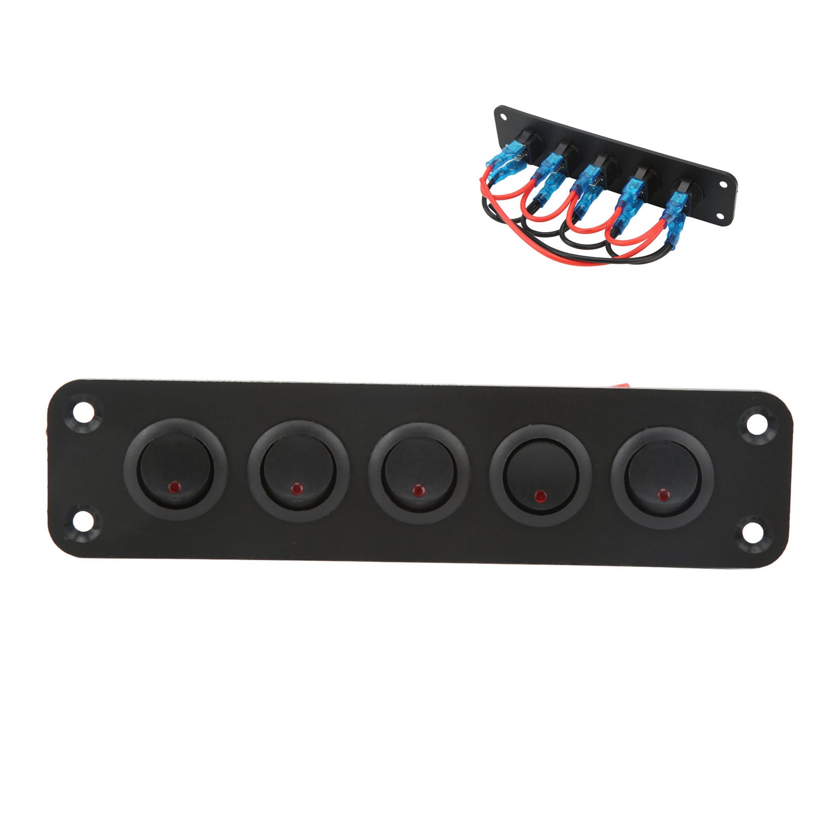 Hot New Switch Panel 5 Gang Light Rocker Switched Red Lighting 12V 16A For Boat