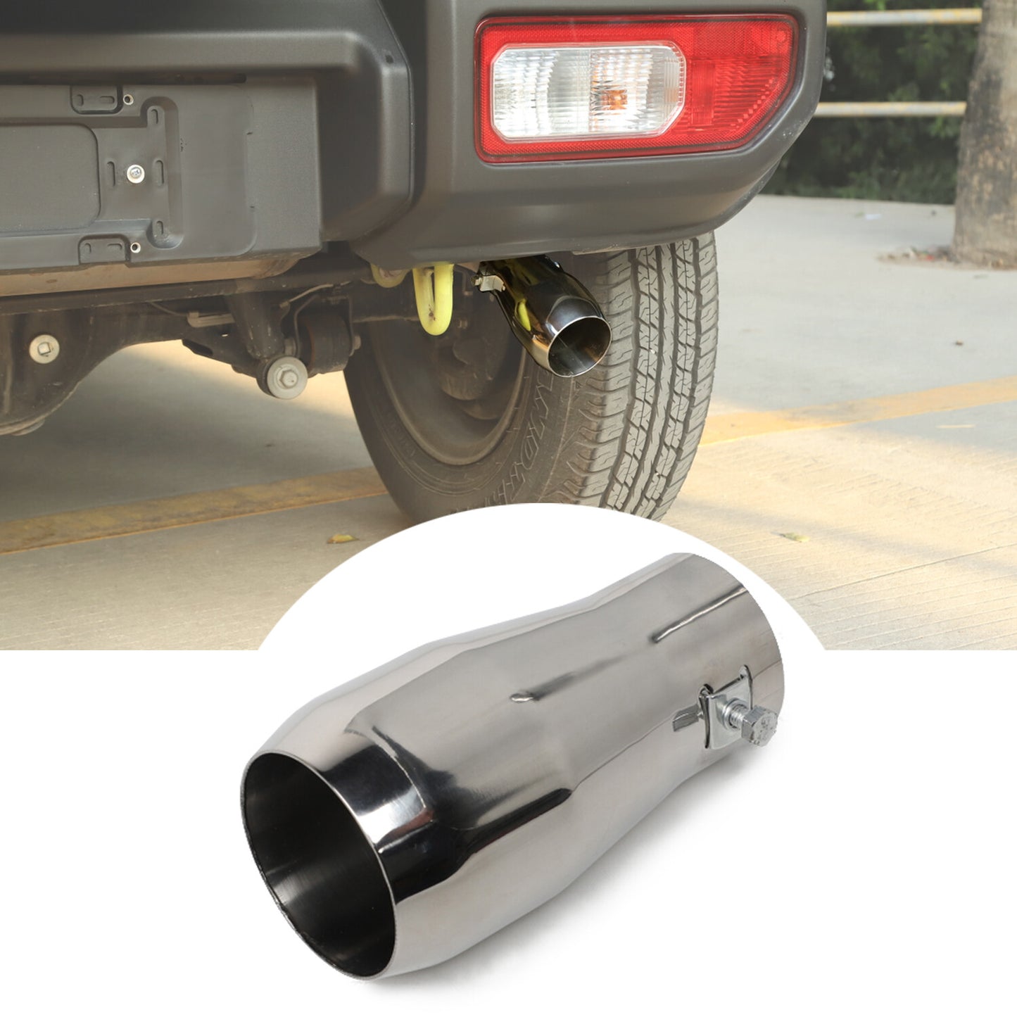for Suzuki for Jimny 2019-2023 Exhaust Muffler Tail Pipe Tip Tailpipe Solid Steel x1