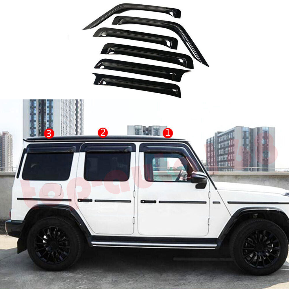 for Benz G-Class 2019-24 Black Window Wind Visors Sun Rain Guard Vent Deflectors