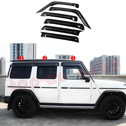 for Benz G-Class 2019-24 Black Window Wind Visors Sun Rain Guard Vent Deflectors