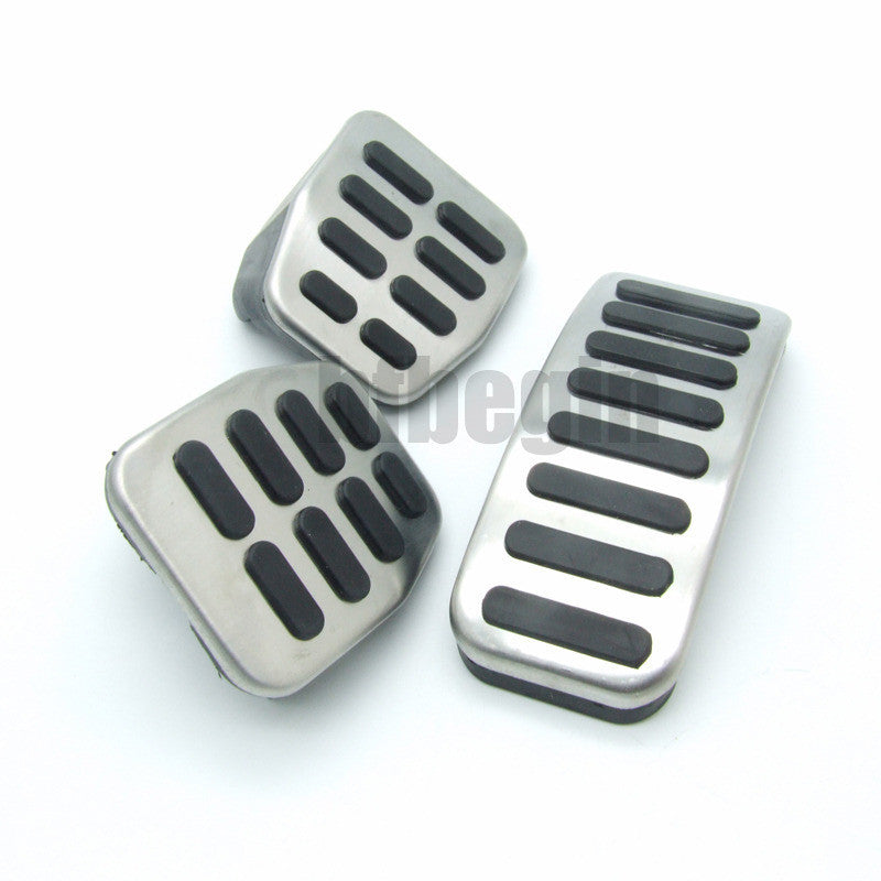 3-Piece Stainless Steel MT Footrest Pads for Volkswagen for Golf , for Jetta MK4, Polo, and Beetle
