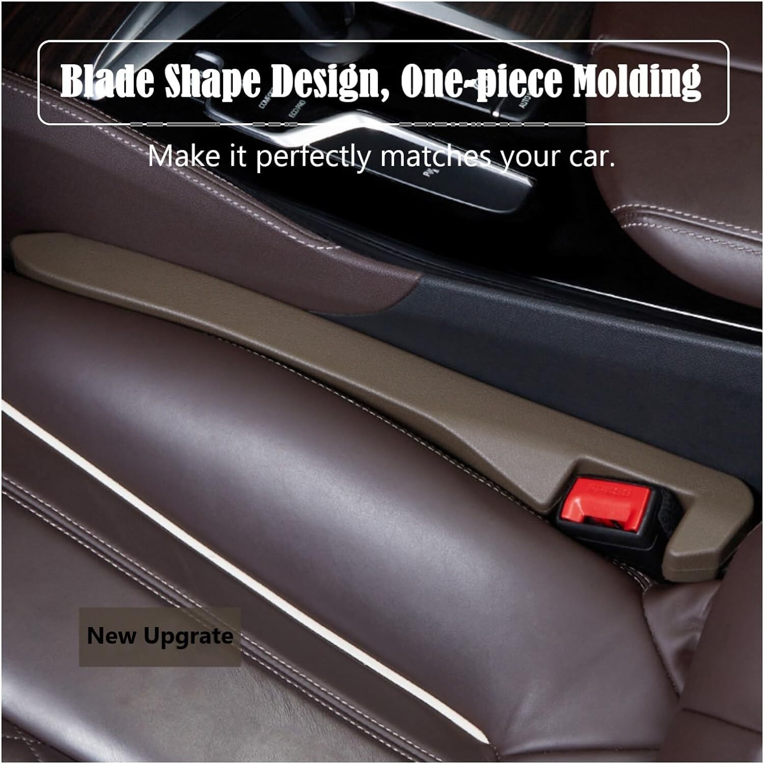 2pcs Brown Car for Seat Gap Filler Car SUV Truck for Seat Blocker Catcher Fill The Space