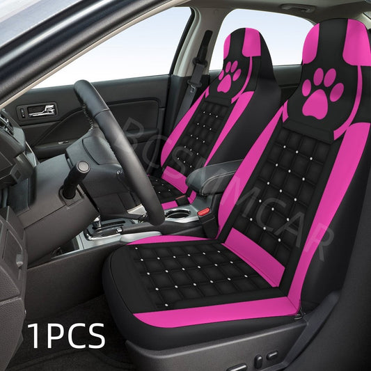 Pink Footprint Front Row Car for Seat Covers 1pcs Fit For High Back Bucket Seats Q