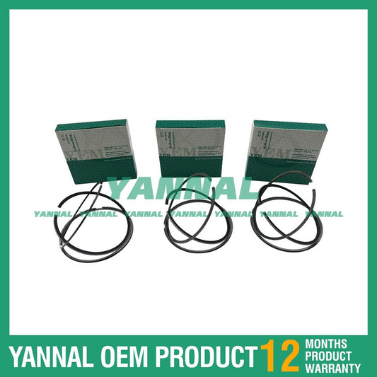 3 new 3LD1 Piston Ring Set STD for Isuzu H 36 R Excavators