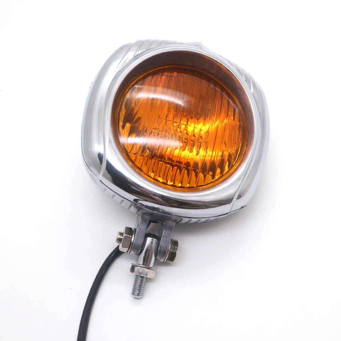Chrome Polished Metal Vintage Retro Headlight for Harley chopper bobber Custom Q