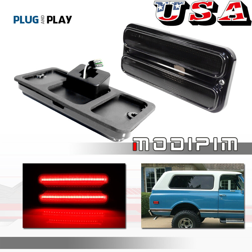 2 Pieces Left and Right Marker Light Reflector Red LED For 1968 - 1972 for GMC Trucks - v
